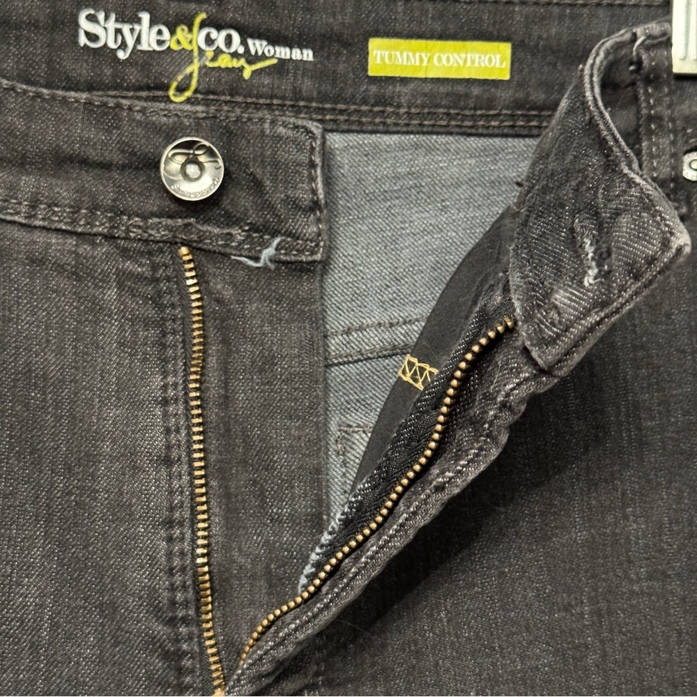 Style & Co Woman 20W Black Tummy Control Bootcut Plus Size Jeans - Picture 3 of 8